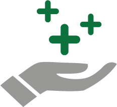 Benefits Icon - plus sign and hand