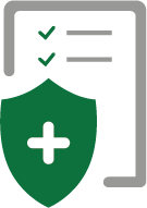 Workers Comp - check list with plus shield icon