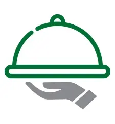 hand icon serving platter